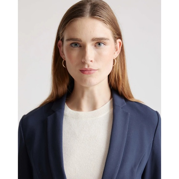 QUINCE Navy Ultra-Stretch Black Ponte Blazer NWT Size XS - Picture 4 of 13